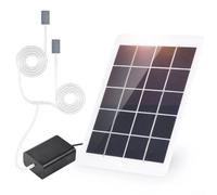 Autilyshop Kit de pompe à oxygène solaire 3 W 5 V pour aquarium, aérateur avec deux pierres d'air et chargement USB, système d'aération portable à énergie solaire pour la pêche en plein air et le