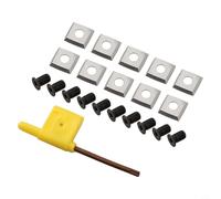 Autilyshop Lot de 10 inserts carrés en carbure de tungstène de 15 mm avec rayon de 10,2 cm et 4 bords de coupe indexables pour tour à bois dur, bois tendre, panneaux de particules MDF et contreplaqué