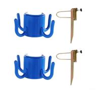 Autilyshop Lot de 2 piquets de pelouse en métal pour parasol d'extérieur - Finition antirouille - Convient aux poteaux de 20 à 35 mm de diamètre - Installation facile pour jardin