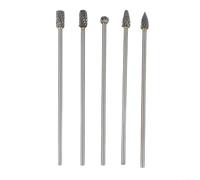 Autilyshop Lot de 5 fraises rotatives en carbure de tungstène de 100 mm avec tige double coupe de 6 mm et bord de coupe de 6 mm pour outils rotatifs métal, bois, verre, pierre, plastique, sculpture