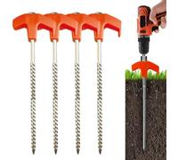 Autilyshop Piquets de tente robustes à visser de 20,3 cm pour tentes de camping, auvent, bâches, ancrages au sol, conception filetée, construction robuste, blanc, rouge, noir, vert, 8, 16 ou 24 PA