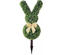 Autilyshop Plante artificielle verte en forme de lapin de Pâques en plastique résistant aux intempéries avec une ou deux boules pour jardin et porche (style 2)