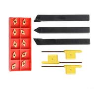 Autilyshop SDJCR1010H07 SDJCL1010H07 SDNCN1010H07 Support de tournage externe avec inserts en carbure DCMT070204 pour travail des métaux CNC Alliage Acier 10 mm x 10 mm x 100 mm 93° et 62,5