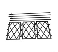 Autilyshop Treillis vertical avec grille en diamant pour plantes grimpantes, support de jardin monté au sol, panneaux en plastique et cadre en fer revêtu noir (30 x 180 cm)