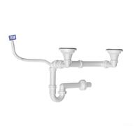 Autilyshop Tuyau de vidange d'évier en acier inoxydable avec joint en forme de U, anti-odeur, gain de place, montage mural, longueur réglable à 360 degrés, 180-230 mm, pour cuisine de style américain