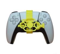 Autilyshop Volant 3D pour manette de jeu de course compacte PS5, accessoire de simulation de jeu dynamique, jaune, rouge, vert, blanc, 25,4 x 16,5 x 17,8 cm (jaune)