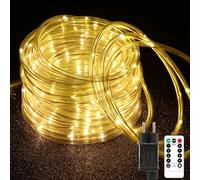 Auting 20M 200 LEDS Tube Led Blanc Chaud, Guirlande Lumineuse LED Extérieur avec Minuterie, 8 Modes et Luminosité Intensité Variable,Tube Lumineux Éclairage de Noel, Décoration, Fête
