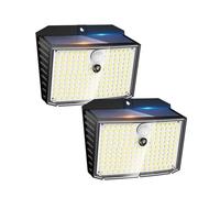 Auting Lampes solaires pour extérieur, 2 Lampe solaire avec détecteur de mouvement, IP65 étanche 3 modes 158 LED pour jardin, mur, cour, marches, terrasse, portes d'entrée, garage.