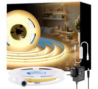 Auting Ruban LED COB 220V 2M Blanc Chaud 320LED/m Dimmable DIY | Bande lumineuse flexible pour éclairage personnalisé en chambre, cuisine ou extérieur, idéale pour décoration créative
