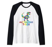 Autisaurus T-Rex Puzzle de Sensibilisation à l'Autisme pour garçons Manche Raglan