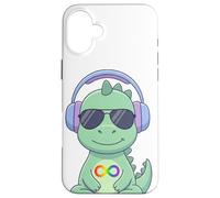 Autism Acceptance Casque Dinosaure Symbole Infini T-Rex Coque pour iPhone 16 Plus