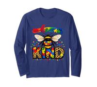 Autism Awareness Be Kind - Puzzle de Sensibilisation aux Abeilles Arc-en-Ciel Manche Longue