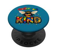 Autism Awareness Be Kind - Puzzle de Sensibilisation aux Abeilles Arc-en-Ciel PopSockets PopGrip Adhésif