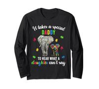 Autism Awareness Family Support Shirt Autism Daddy Elephant Manche Longue