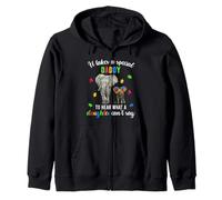 Autism Awareness Family Support Shirt Autism Daddy Elephant Sweat à Capuche