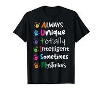Autism Awareness Mom Kids Autism Always Unique Intelligent Intelligent T-Shirt Graphique avec Valeur, Homme, Noir, M