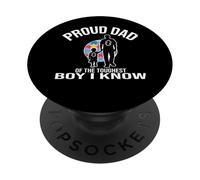 Autism Awareness Père Fils Autistic Kids Boy Autism Dad Son PopSockets PopGrip Adhésif