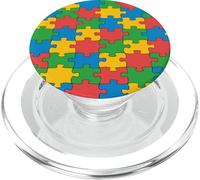 Autism Awareness Puzzle Pieces Pattern PopSockets PopGrip pour MagSafe