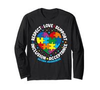 Autism Awareness Respect Love Support Blue Autism Manche Longue