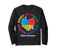 Autism Awareness Respect Love Support Blue Autism Manche Longue