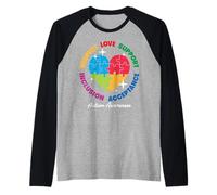 Autism Awareness Respect Love Support Blue Autism Manche Raglan