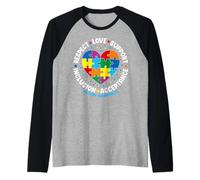 Autism Awareness Respect Love Support Blue Autism Manche Raglan