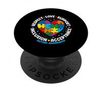 Autism Awareness Respect Love Support Blue Autism PopSockets PopGrip Adhésif