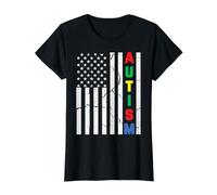 Autism Awareness Support Drapeau américain Patriotique autiste T-Shirt Graphique avec Valeur