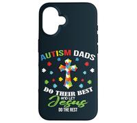 Autism Dad Christian - Faith Based Awareness Père Croix Coque pour iPhone 16
