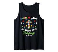 Autism Dad Christian - Faith Based Awareness Père Croix Débardeur