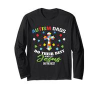 Autism Dad Christian - Faith Based Awareness Père Croix Manche Longue