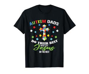 Autism Dad Christian - Faith Based Awareness Père Croix T-Shirt