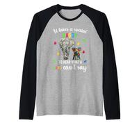 Autism Daddy Elephant Shirt Autism Awareness Family Support Manche Raglan