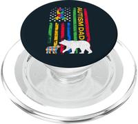Autism Father Son - Papa Bear Autistic Boys Girls Autism Dad PopSockets PopGrip pour MagSafe