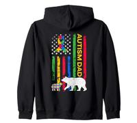 Autism Father Son - Papa Bear Autistic Boys Girls Autism Dad Sweat à Capuche