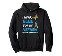 Autism I Wear Blue for My Nephew Awareness Uncle Aunt Auntie Sweat à Capuche