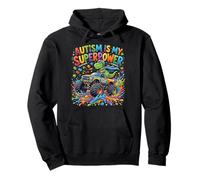 Autism is My Superpower Dinosaure Monster Truck Boys Sweat à Capuche