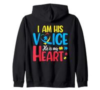 Autism Mom I'm His Voice He is My Heart Autism Awareness Sweat à Capuche