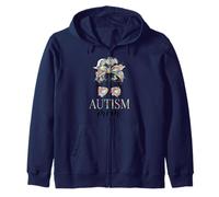 Autism Mom Life Messy Chignon Floral Fête des Mères Autisme Maman Sweat à Capuche
