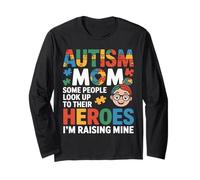 Autism Mom Raising My Hero Puzzle Piece Awareness Art Manche Longue