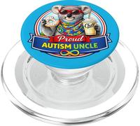 Autism Oncle Koala Bear, Neurodivergent TDAH Donut Milkshake PopSockets PopGrip pour MagSafe