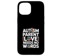 Autism Parent Love Needs No Words Puzzle Cœur Coque pour iPhone 15