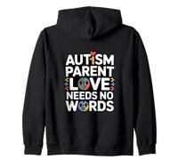 Autism Parent Love Needs No Words Puzzle Cœur Sweat à Capuche