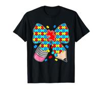 Autism Puzzle Bow Crayon Enseignant T-Shirt