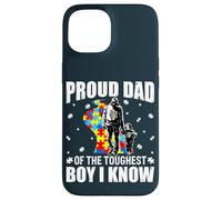 Autism Support Dad - Proud Father of The Toughest Boy Son Coque pour iPhone 15