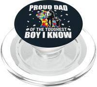 Autism Support Dad - Proud Father of The Toughest Boy Son PopSockets PopGrip pour MagSafe