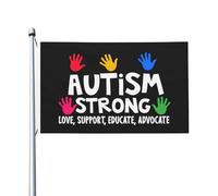 Autisme : Amour Fort Soutien Éducation Défense Des Droits Décoration De Drapeau Drapeau De Bienvenue Imperméable Bannière Double Face Pour D'Intérieur Porche Balcon 3X5 Ft