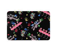 Autisme Flamingo Paillasson Doux Antidérapant Intérieur Tapis De Sol Absorbant Tapis De Sol Intérieur Résistant Aux Taches Tapis De Sol Intérieur 23,6x15,7 Pouces pour Patio D'entrée À La Maison