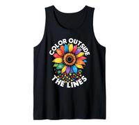 Autiste Autisme Color Outside The Lines Débardeur