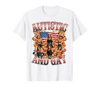 Autistic Gay Bodybuilder Pride USA Bootleg Haltérophilie T-Shirt